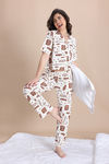 Zivame Harry Potter Knit Cotton Loungewear Set - Whisper White — thumbnail 4